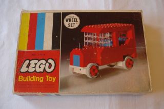 Rare 1966 Vintage Lego Building Toy 021 Wheel Samsonite Set Box
