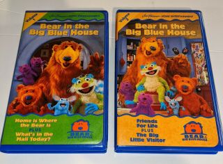 Bear In The Big Blue House Volume 1&2 (vhs,  1998) Rare Blue Hard Clamshell