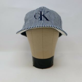 Rare Vintage Calvin Klein Jeans Ck Spell Out Seersucker Snapback Hat Cap 90s Usa