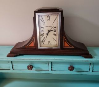 Vintage 1930s Manning Bowman Electric Art Deco Wood Mantle Clock - Well