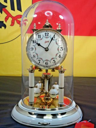Schatz 400 Day Anniversary Brass Clock W Glass Dome Restored Running