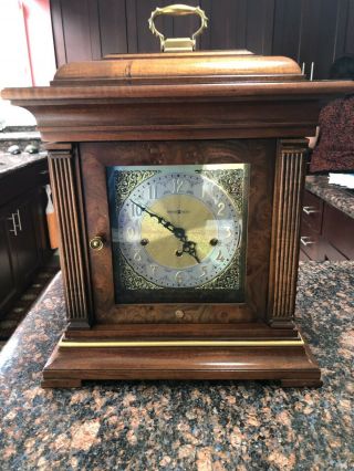 Vintage Howard Miller 1050 - 020 Triple Chime Mantel Clock 2 Jewels Ex