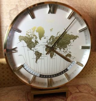 11 - 1/2 " Vintage Kienzle International World Time Desk Clock – Made In Germany