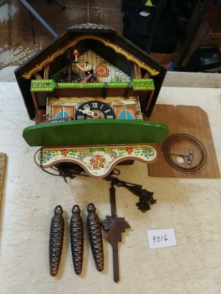 Regula Cuckoo Clock With Music Box,  Weights,  Pendulum