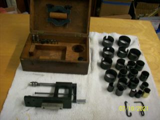 Keystone Cmw1 Mainspring Winder For Clock Repairs With 20 Barrels / Wooden Case