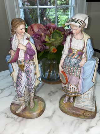 Antique French Limoges Henry Ardant Bisque Figurines Sculptor Paul Duboy
