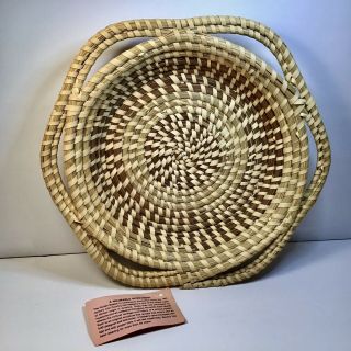 Vintage 11.  5”guilah South Carolina Sweet Grass Basket Handmade Beverly Grant