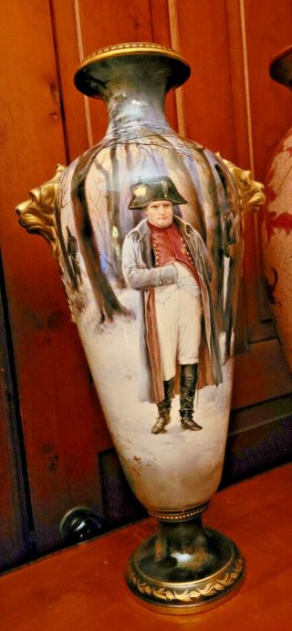 Museum Quality Royal Bonn Napoleon Portrait Vase 24 " Tall Artist Signed Rare