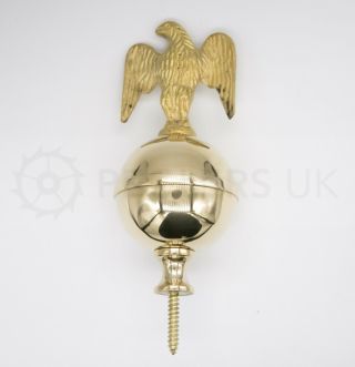 Brass Eagle Ball Clock Finial For Grandfather Longcase & Bracket Clocks