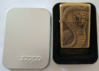 Zippo Barrett Smythe Brass Cobra Snake 2003 Rare