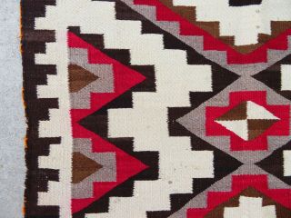 Vintage C.  1940s NAVAJO CRYSTAL PATTERN RUG 57 X 43 Native American Art Blanket 6