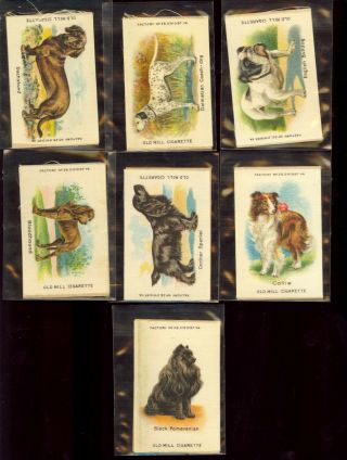 1910 Old Mill Cigarette Tobacco Silk S4 BREEDS OF DOGS Full SET (25) EX/MT 4