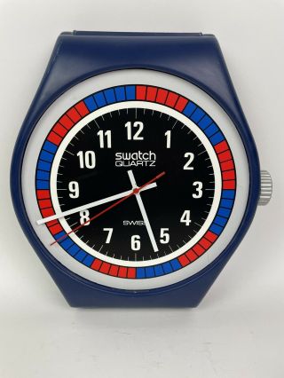 Vintage Swatch Watch Quartz Swiss Wall Clock Pop Art 1980’s Rare