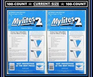 E Gerber 100 - Count Mylites 2 Comic Bags Current - Size (7 " X 10 - 1/2 ") 700m2
