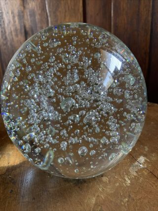 Large Crystal Sphere With Suspended Bubbles Inside
