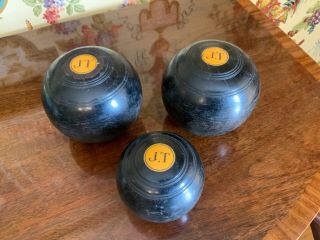 Vintage Scottish Lawn Bowling Boule Balls Set Of 3