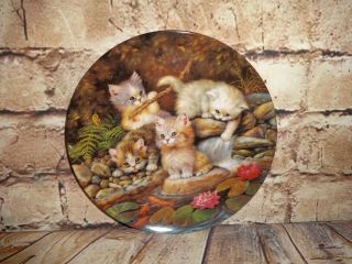 Bradford Exchange Plate " Am Seerosenteich " Kittens By K.  J.  Scholz