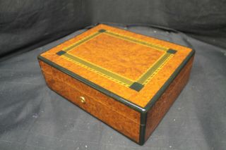 Prometheus Cigar Humidor Hand Made Wood Inlay Key Dust Cover & Box - A17