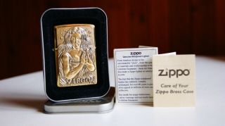 Zippo Barrett Smythe Zodiac Virgo 254bbs B180 High Polish Brass Very Rare