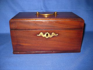 Antique 18th Century George Iii Mahogany Wood Tea Caddy Box