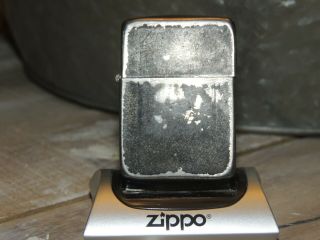 Vintage Wwii Black Crackle Zippo Lighter 3 Barrel Hinge.  4 Hole Insert.