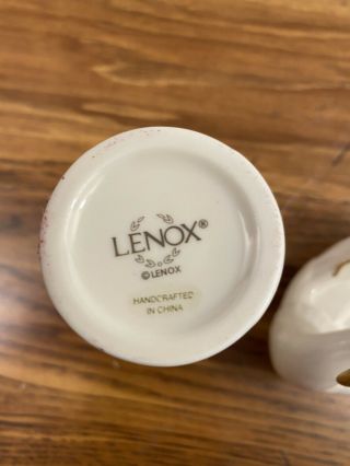 Vintage Lenox Porcelain Tea Rose Bud Vase And Swan Trinket Or Soap Dish 3