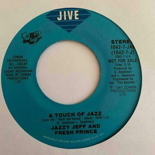 Rap Hip Hop 7 " 45 Jazzy Jeff & Fresh Prince A Touch Of Jazz Jive Promo Hear Rare