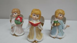 Vintage Set Of 3 Homco Christmas Angels 5557
