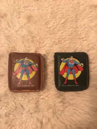 Vintage Dc Comics Superman Wallets With Design On Both Sides Made In 1976