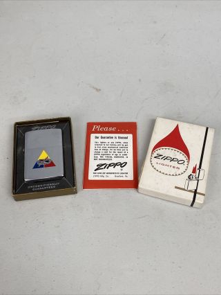 Vintage 1960s Zippo Armored Division Military Fort Knox Ky Cigarette Lighter Mib