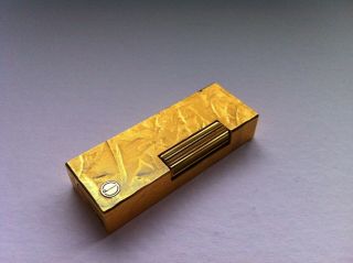 Dunhill Rollagas Lighter,  Pipe/Cigar Burner Gold Silk Moire ' d ' Mark Swiss Made 4