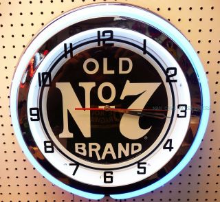 19 " Jack Daniels Old No 7 Brand Logo Sign Double Neon Clock No7