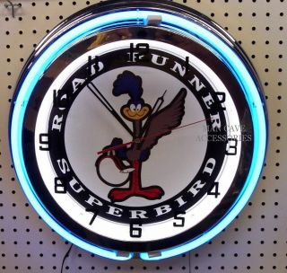 18 " Plymouth Road Runner Superbird Sign Double Neon Clock Mopar Roadrunner