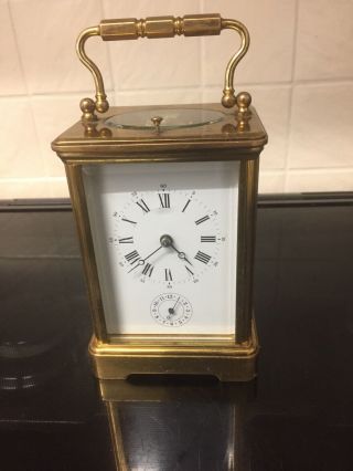 Antique L’epee French Four Glass Repeater And Alarm Brass Carriage Clock
