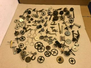 Selection Of Vintage Clock Parts,  Cogs,  Wheels Etc.