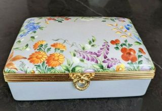 5.  5 " Tiffany Private Stock Limoges Hand Painted Porcelain Trinket Box Le Tallec