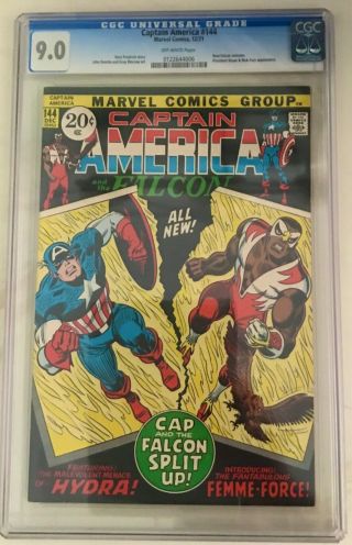 1971 Captain America 144 Comic Book Nm 9.  0 Cgc