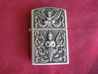Vintage Siam (thailand) Sterling Silver Lighter With Zippo Insert,  Fancy