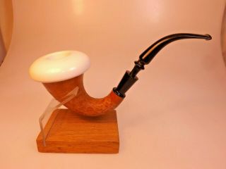 Pioneer Calabash Rough Gourd Meerschaum Bowl Sherlock Holmes Pipe Rubberstem
