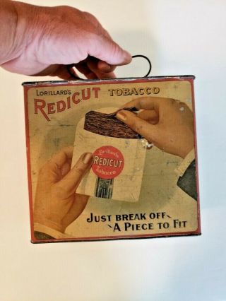 Rare Vintage Redicut Tobacco Lunch Box Tin