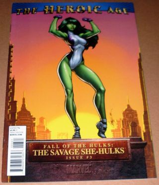 Savage She - Hulks 3 Variant 1:10 J Scott Campbell Heroic Age Marvel Fall Of Hulks