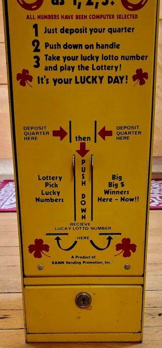 Vintage Winners Choice Lottery Number Vending Machine With Key Ramm Vending 3