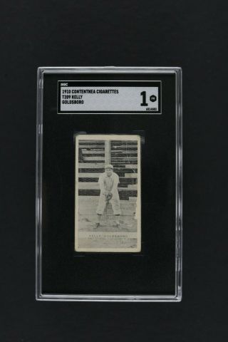1910 Contentnea Cigarettes T209 Kelly Goldsboro Baseball Card Sgc 1 Pr