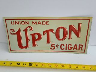 Vintage Union Made Upton Cigar Tin Sign