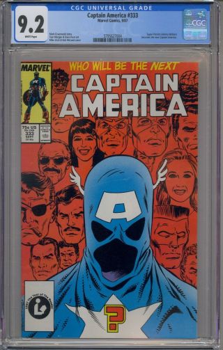 Captain America 333 Cgc 9.  2 John Walker Becomes Captain America White Pages