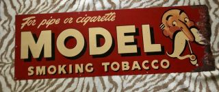 Vintage Model Smoking Tobacco Sign - Advertising Cigarettes - 34 "