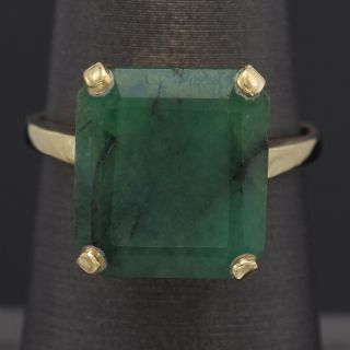 Vintage 14k Yellow Gold 7.  69 Ct Emerald Cocktail Ring 4.  7 Grams Size 6.  25