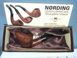 Nording I 1 Freehand Estate Pipe Hand Made In Denmark Very Good W/ Box & Sock