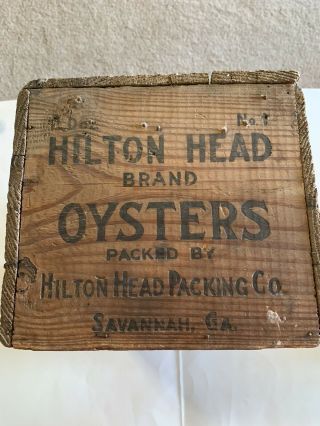 Vintage Hilton Head Oyster Can Crate Savannah Ga Georgia Wooden Box