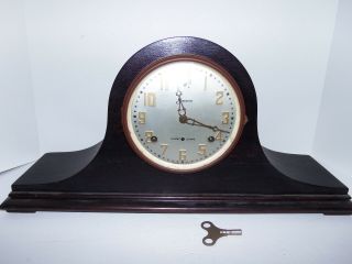 Vintage Wood Sessions Westminster Silent Chime Mantle Clock With Key